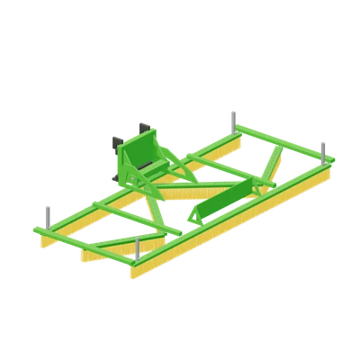 Kunstgræs vedligeholdelsesbørste, stiliseret 3D-illustration