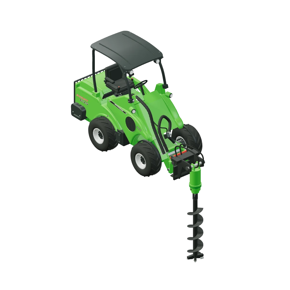 Stiliseret 3D-illustration af Bor monteret på Avant 635.