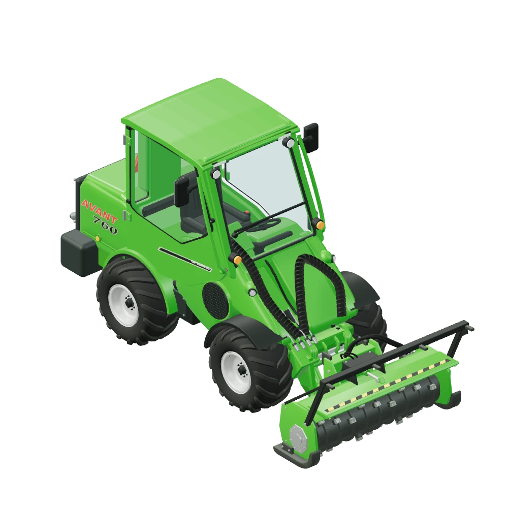 Stiliseret 3D-illustration af Grenknuser monteret på Avant 760i.