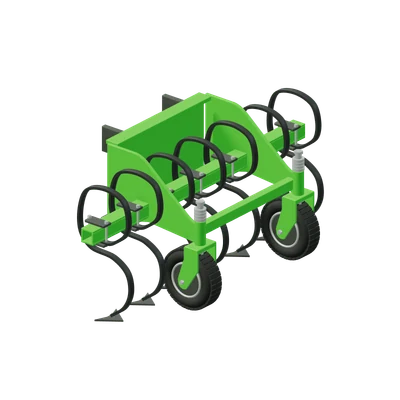 Frontkultivator, stiliseret 3D-illustration
