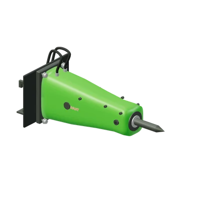 Hydraulikhammer, stiliseret 3D-illustration