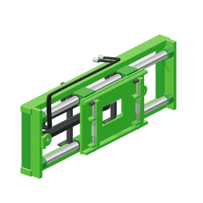 Hydraulisk sideskift-adapter, stiliseret 3D-illustration