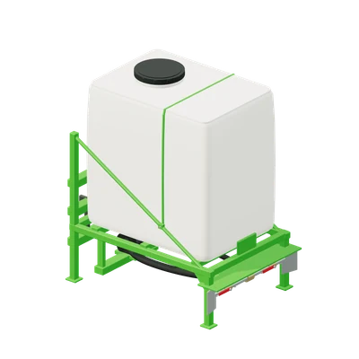 Kalk- og vandspreder, stiliseret 3D-illustration
