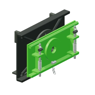 Redskabsrotator mekanisk, stiliseret 3D-illustration