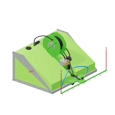 Højtryksrenser med tank, stiliseret 3D-illustration