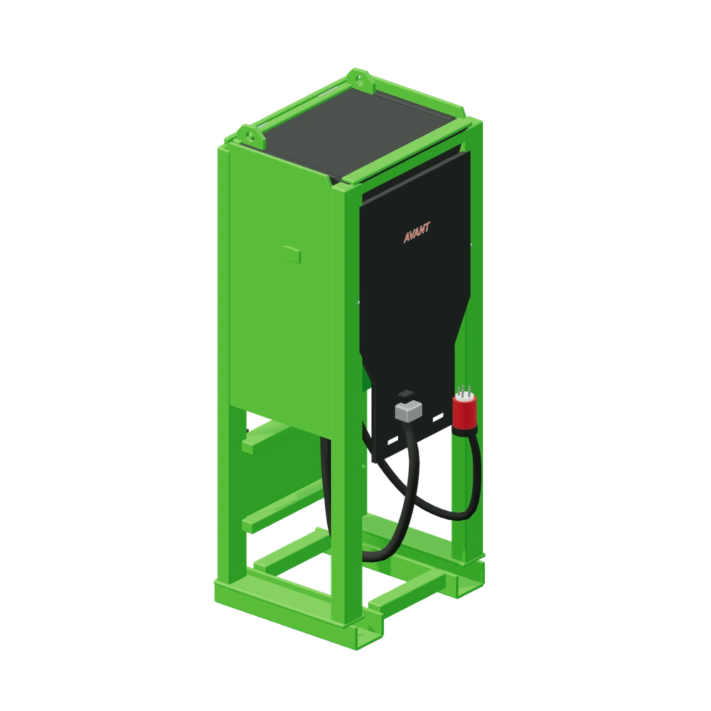 Stiliseret 3D-illustration af Hurtiglader e-serien.