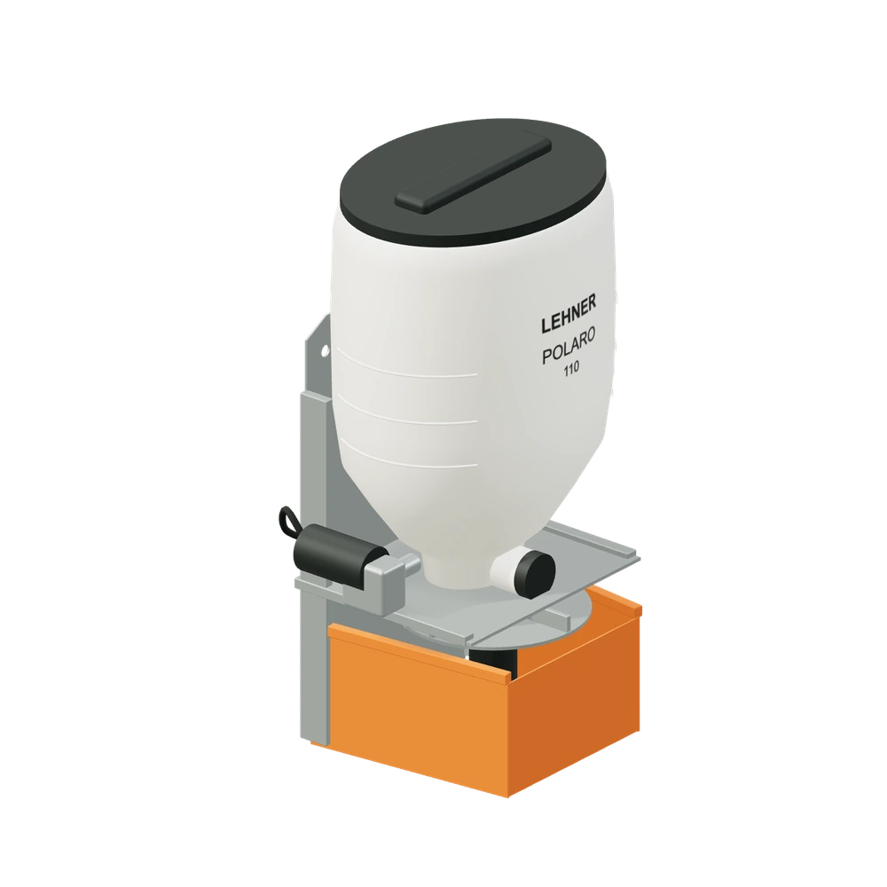 Stiliseret 3D-illustration af Salt- og gødningsspreder.