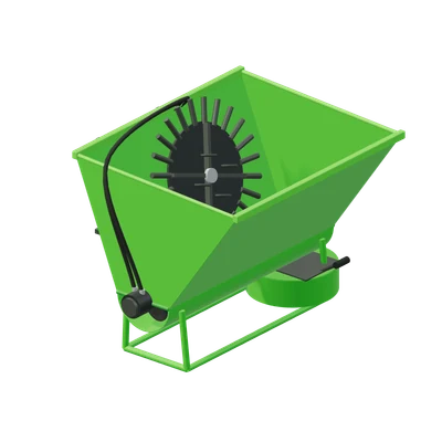 Sand- og kalkspreder, stiliseret 3D-illustration