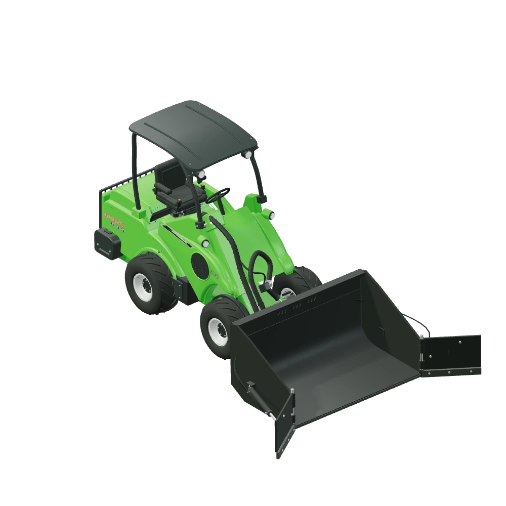 Stiliseret 3D-illustration af Skovl med vinger monteret på Avant 635.