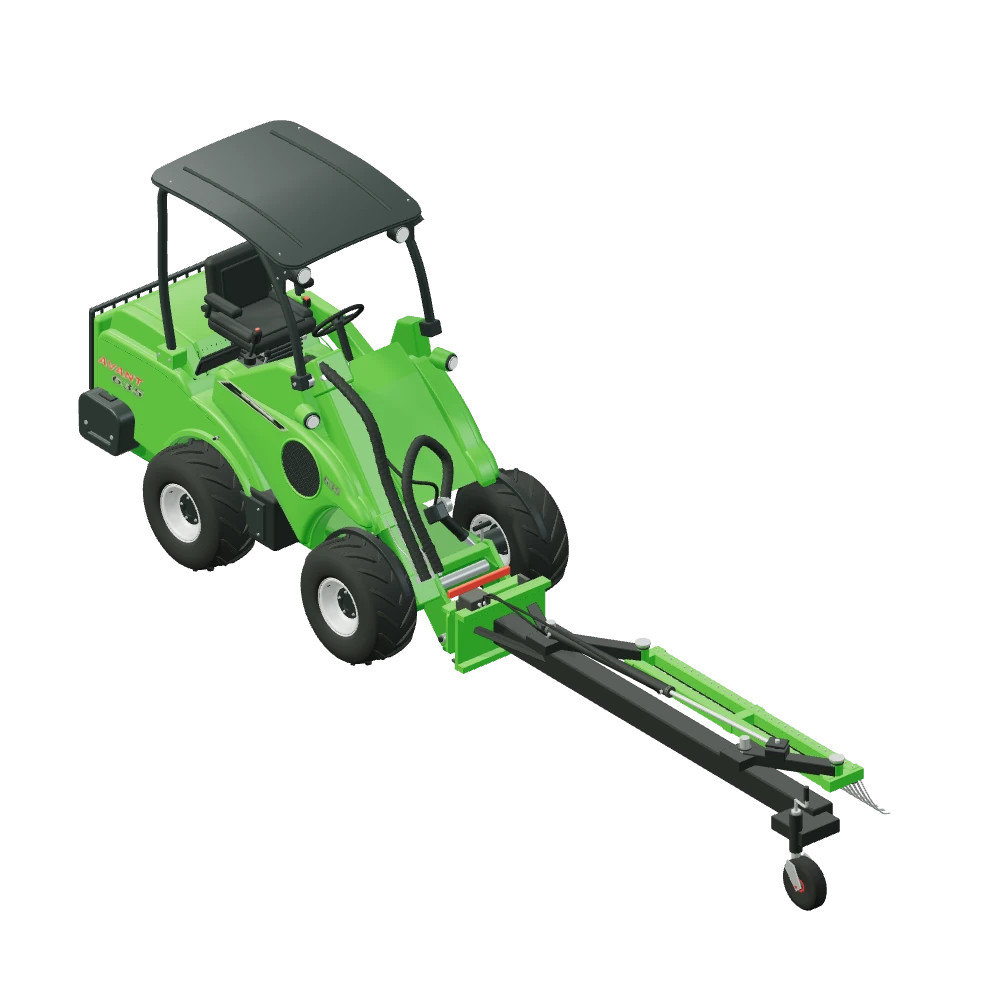 Stiliseret 3D-illustration af Halmrive HD monteret på Avant 635.