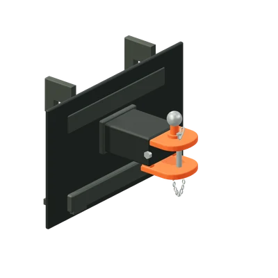 Redskabsplade m. træk, stiliseret 3D-illustration