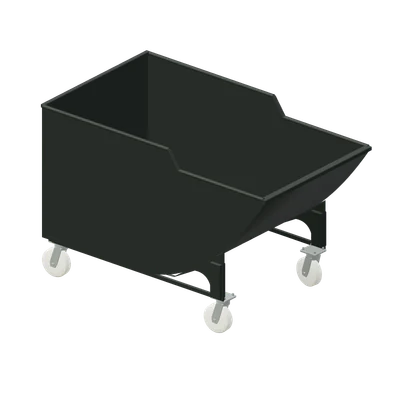 Containerkasse på hjul, stiliseret 3D-illustration
